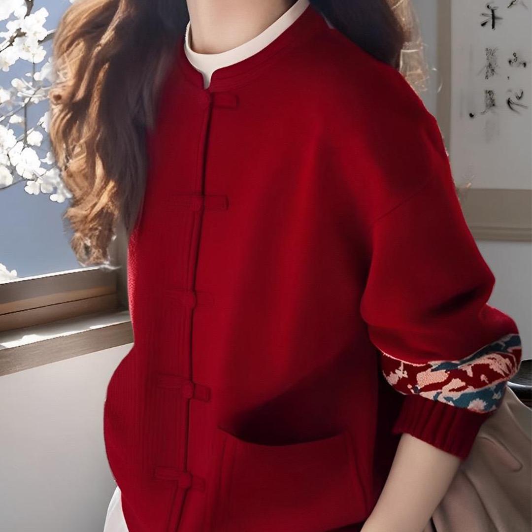 新年戰袍國風慵懶針織外套開衫