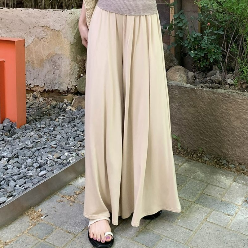 托腹冰絲莫代爾外穿薄款寬鬆加長裙褲-HaloBless