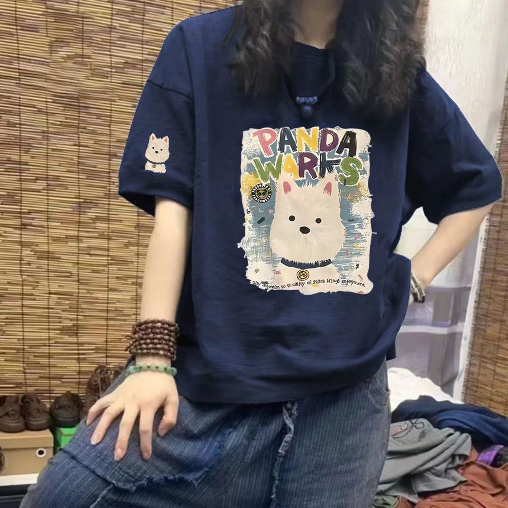 印花特大碼遮肉新款寬鬆顯瘦短袖t恤