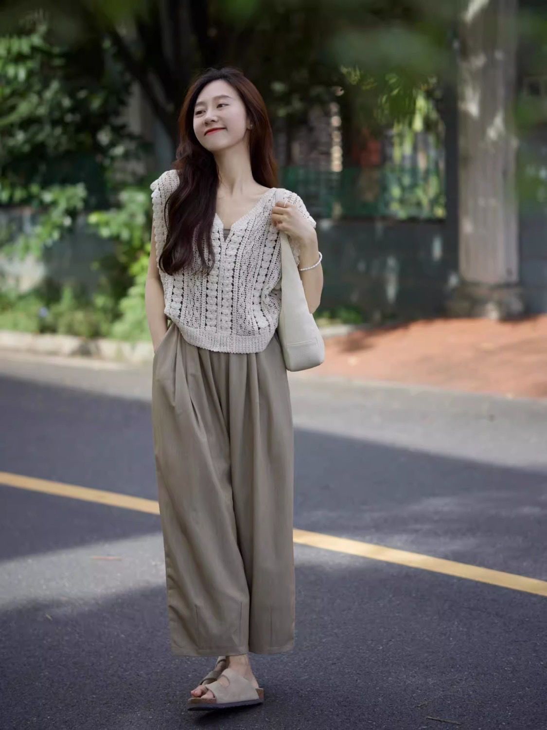 【單件/套裝】休閒顯瘦時尚港風高級韓系三件套裝-HaloBless