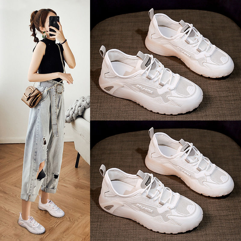 IG爆款百搭網面舒適薄款透氣跑步運動鞋