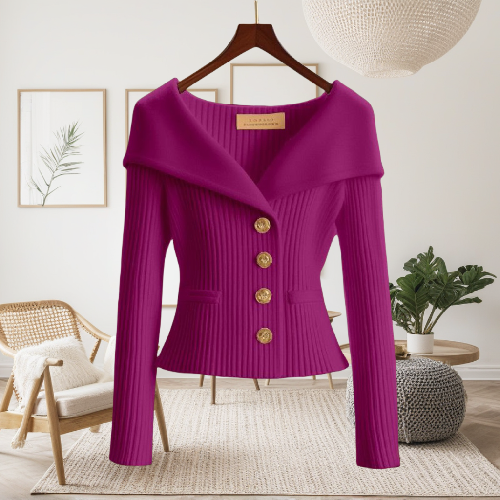 氣質優雅微喇高級感收腰顯瘦小香風針織毛衣