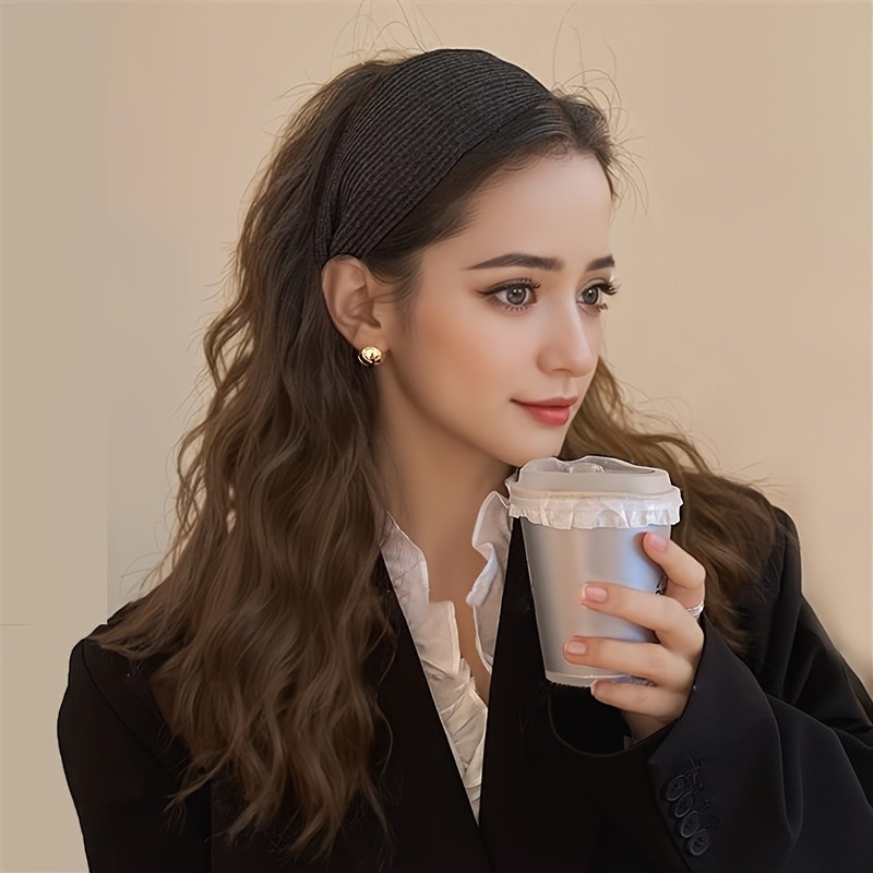 復古感高級質百搭寬邊髮帶加寬運動髮箍