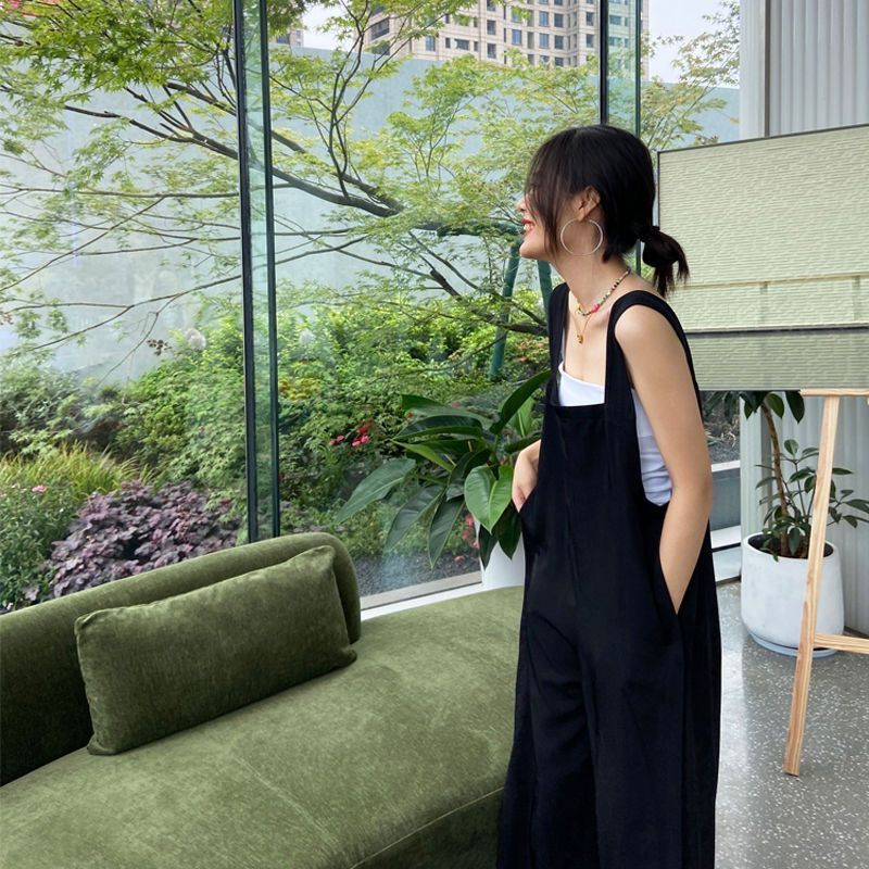 【單品/套裝】氣質減齡背心方領背帶連身褲兩件套裝-HaloBless