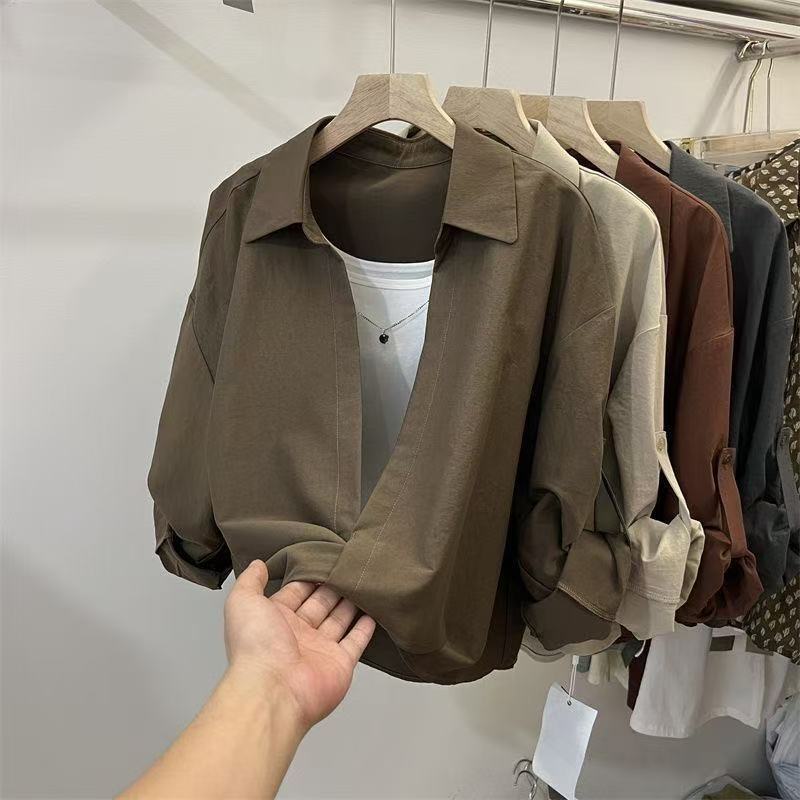 【單件/套裝】減齡洋氣長袖襯衫背心兩件套裝-HaloBless