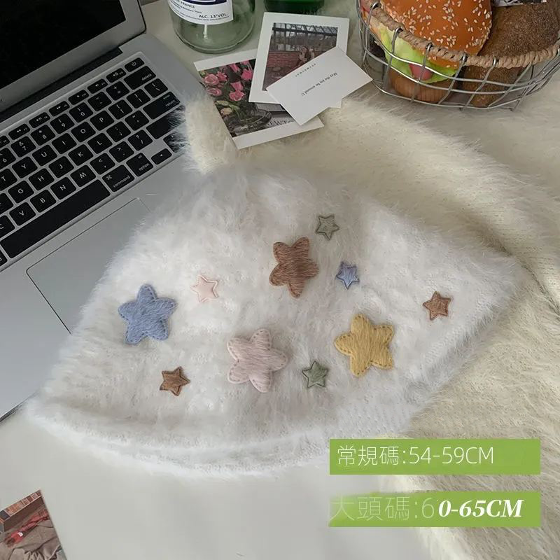 顯臉小毛絨漁夫帽大頭水桶毛絨帽子