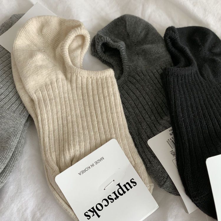 日系簡約百搭純色復古舒適短襪船襪