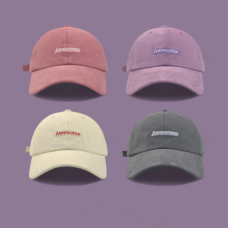 休閒時尚復古百搭英文刺繡棒球帽子-HaloBless