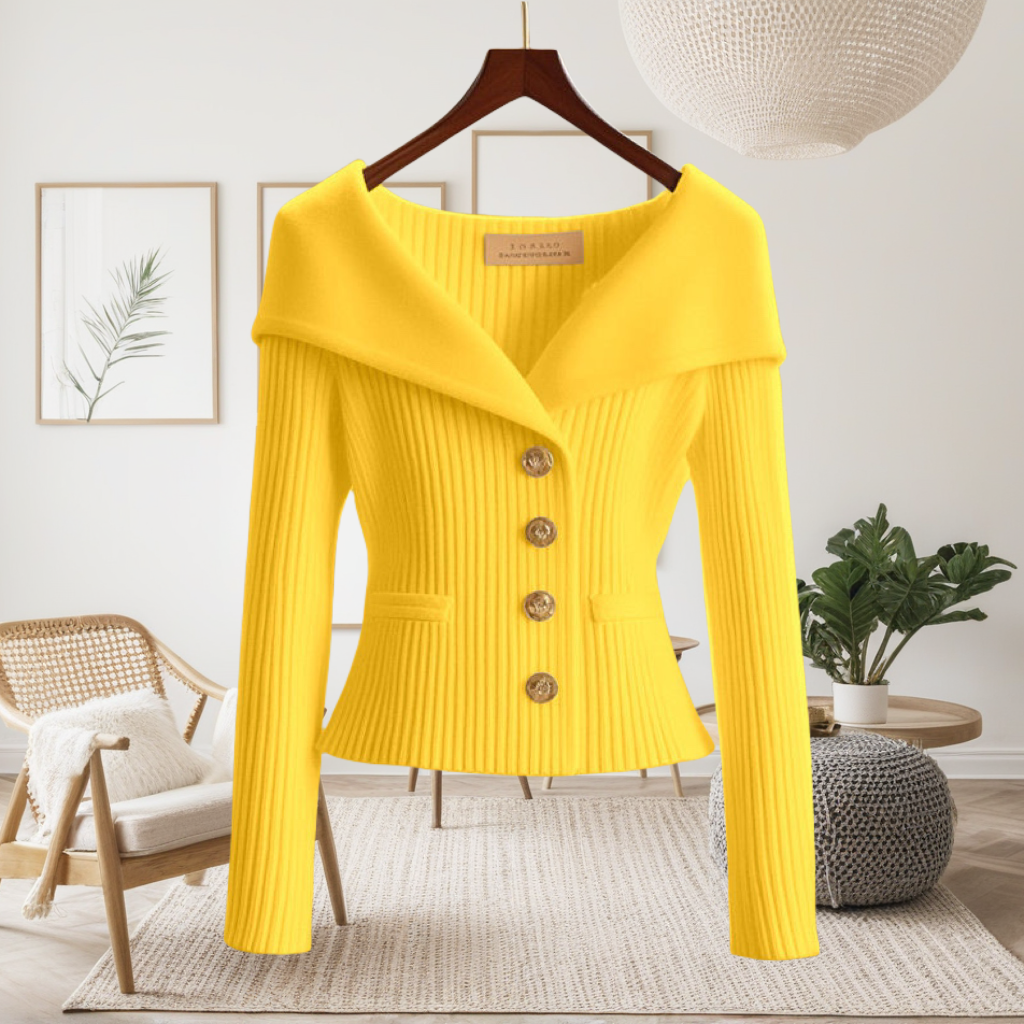 氣質優雅微喇高級感收腰顯瘦小香風針織毛衣