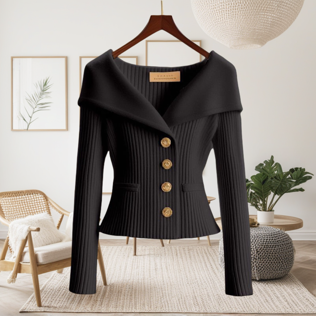 氣質優雅微喇高級感收腰顯瘦小香風針織毛衣