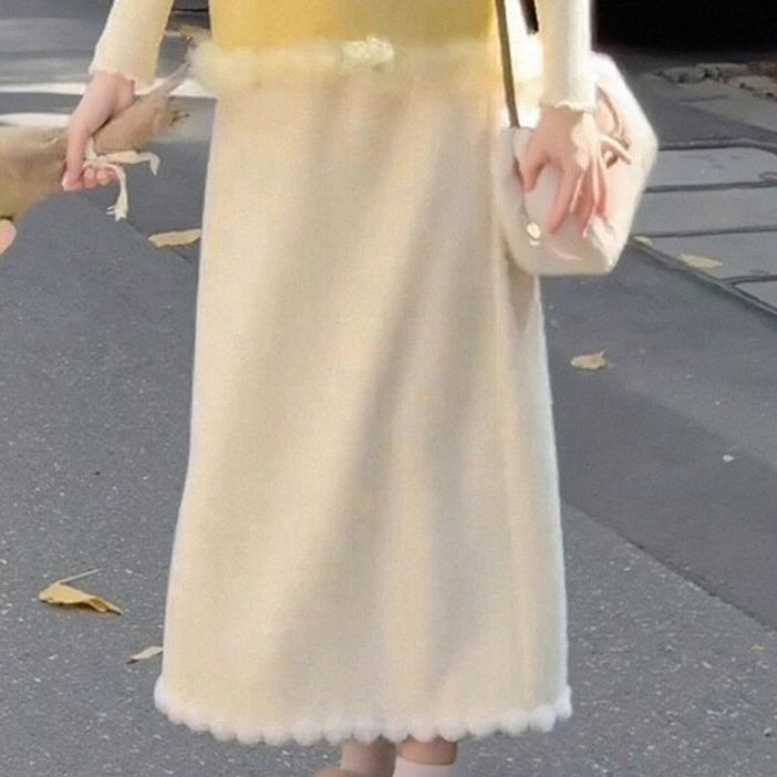 【單件/套裝】鹽系輕熟舒適打底衫+百搭小清新馬甲+高腰顯瘦半身裙三件套