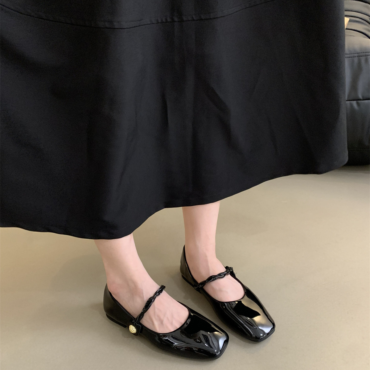 韓版復古溫柔仙女軟平底瑪麗珍圓頭淺口單鞋