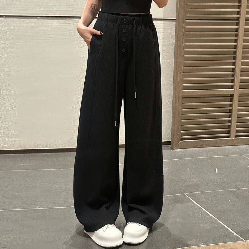 【單件/套裝】時髦印花圓領長袖+闊腿褲兩件套裝