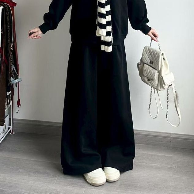 【單件/套裝】條紋披肩+慵懶風衛衣+闊腿褲三件套裝-HaloBless