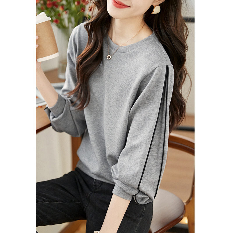 韓版時尚洋氣氣質寬鬆別緻燈籠袖衛衣-HaloBless