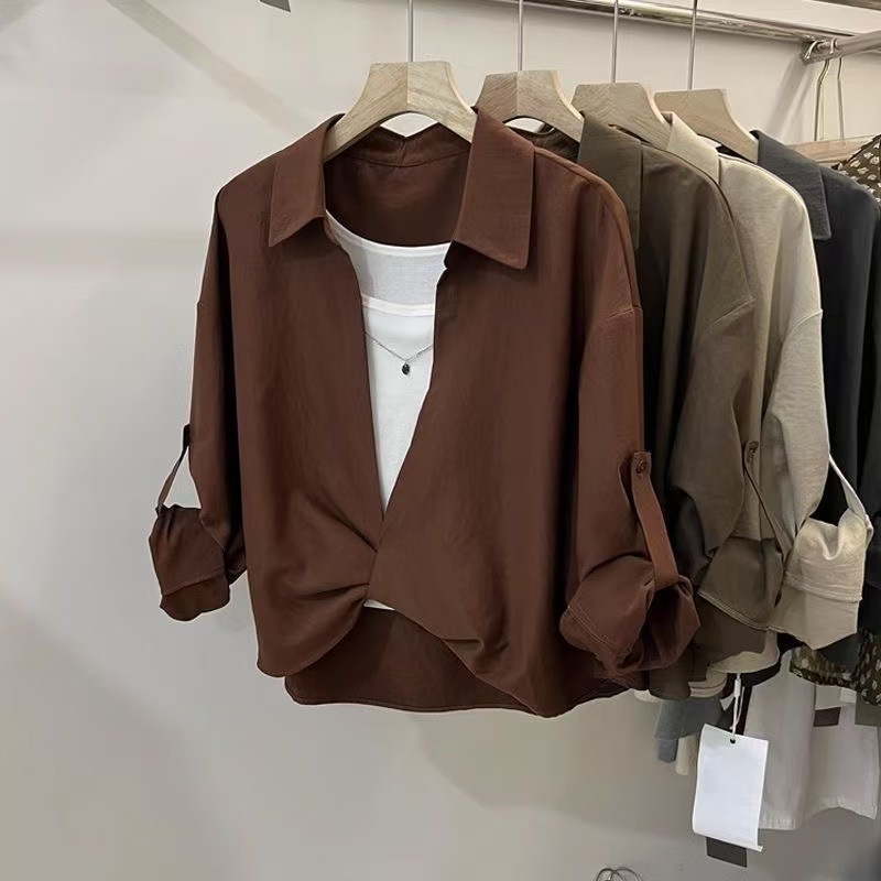 【單件/套裝】減齡洋氣長袖襯衫背心兩件套裝-HaloBless