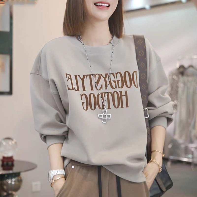 【單件/套裝】減齡字母印花長袖+闊腿褲兩件套