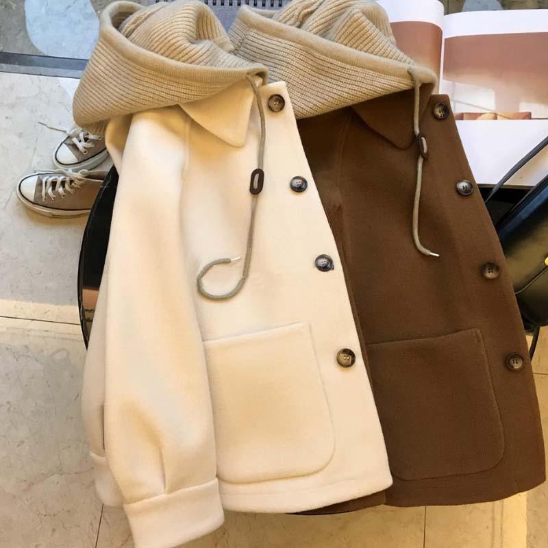 時尚韓版休閒假兩件拼接連帽外套夾克-HaloBless