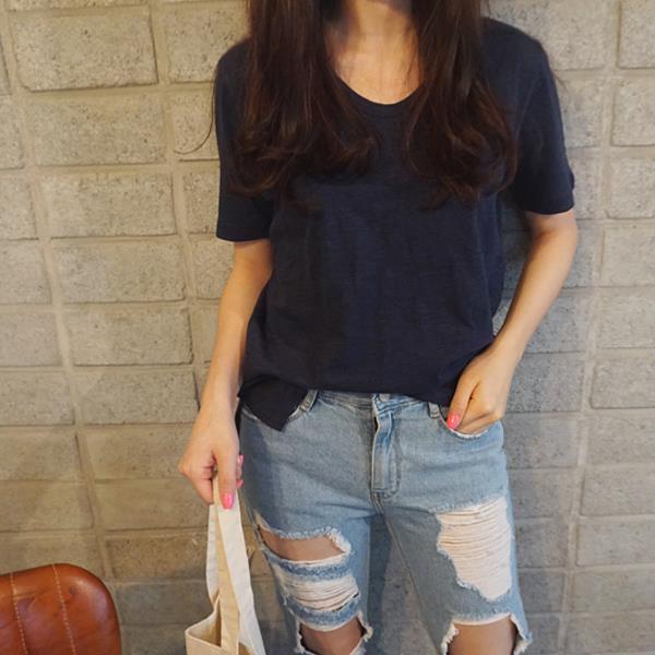 新款竹節棉ins透氣休閒百搭短袖-HaloBless