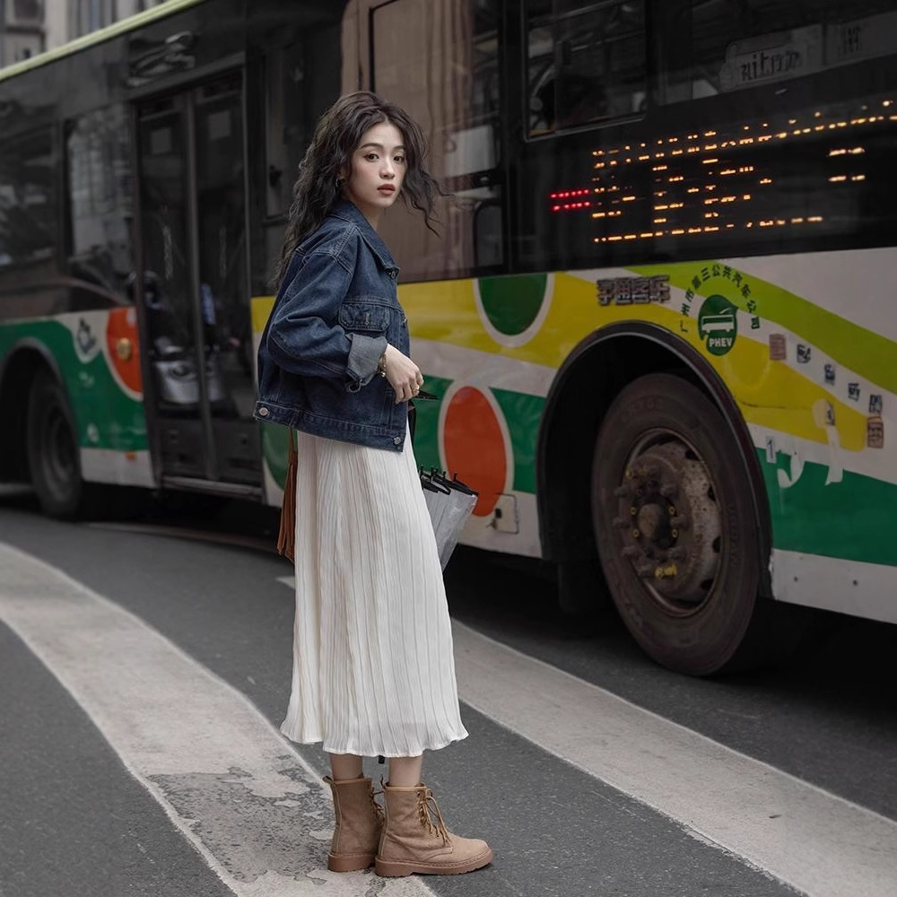 港風休閒韓版寬鬆丹寧藍短版牛仔外套