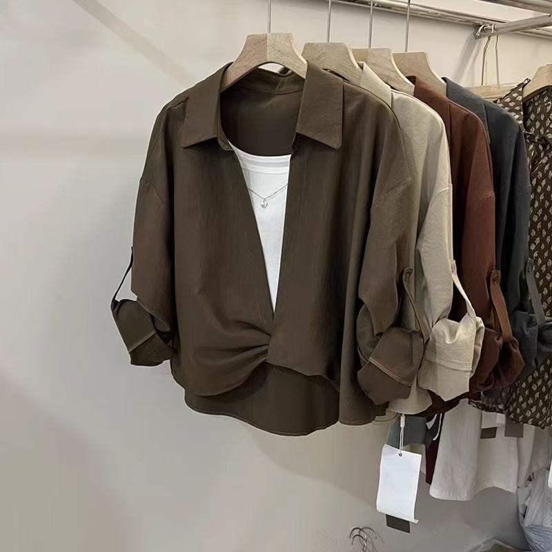 【單件/套裝】減齡洋氣長袖襯衫背心兩件套裝-HaloBless