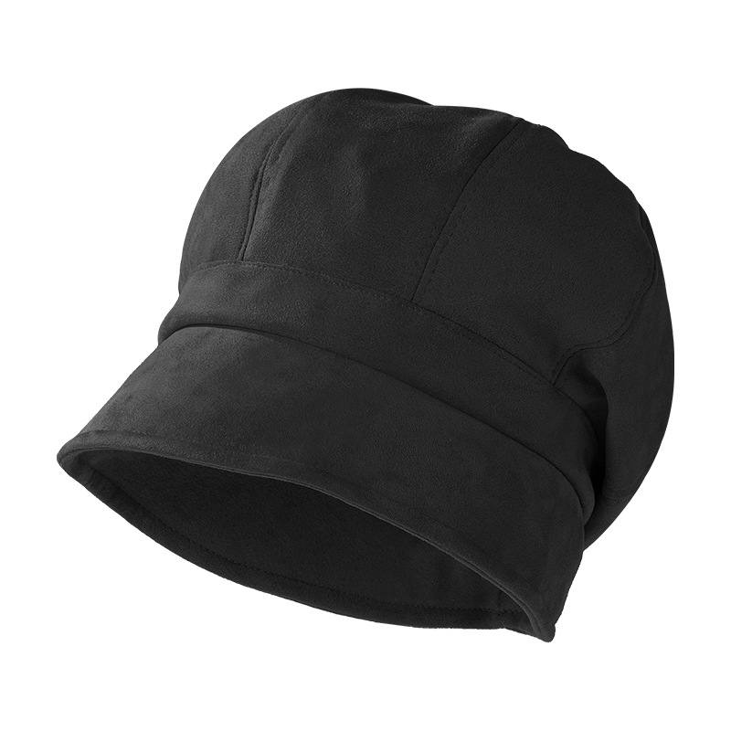 日系復古百搭麂皮絨顯臉小八角帽子-HaloBless