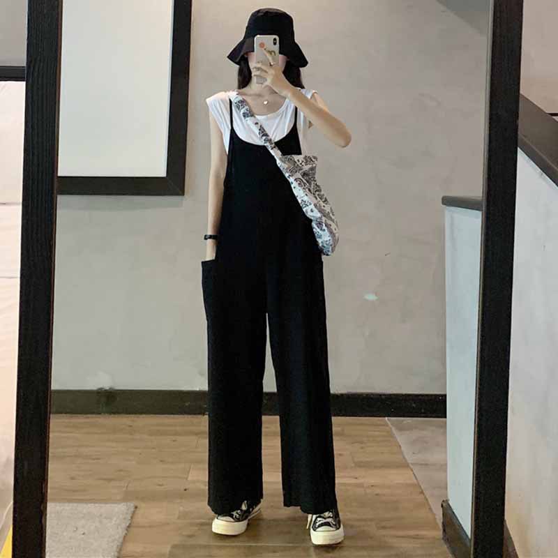 【整買】日系百搭炸街背帶網紅時尚減齡超顯瘦套裝