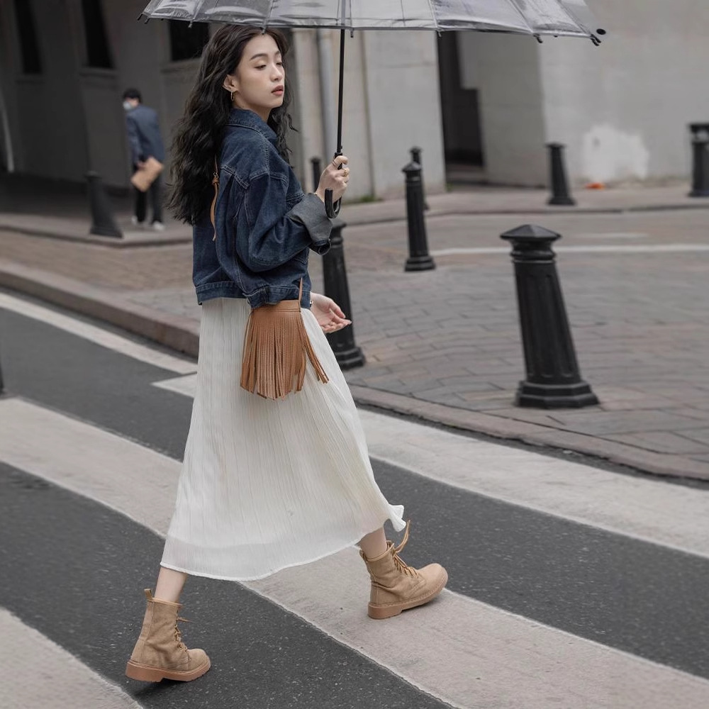 港風休閒韓版寬鬆丹寧藍短版牛仔外套