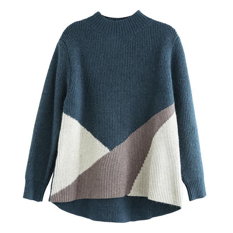 復古寬鬆顯瘦套頭半高領內搭針織毛衣