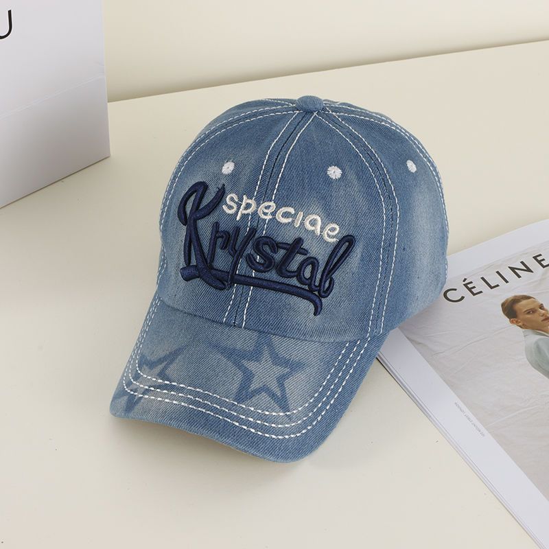 遮陽帽刺繡字母百搭韓版牛仔帽休閒鴨舌帽-HaloBless