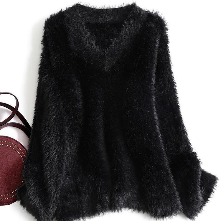 溫柔風水貂絨輕奢軟糯奶fufu加厚針織衫