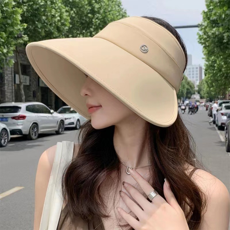 環繞式全臉防曬遮陽空頂大帽檐太陽帽-HaloBless