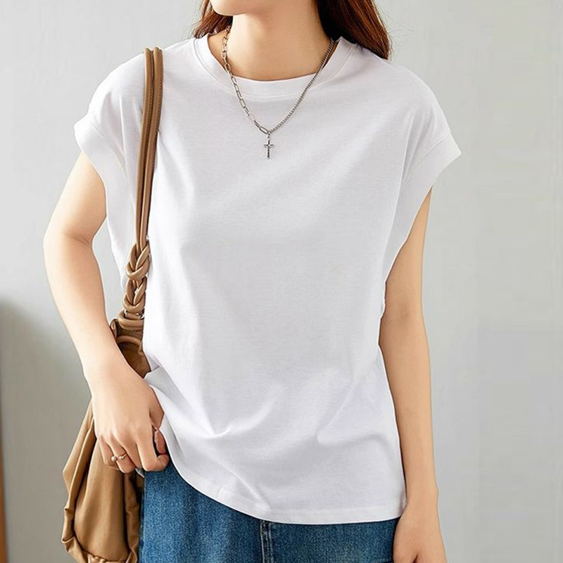 洋氣百搭遮肉設計感側邊防走光T恤-HaloBless