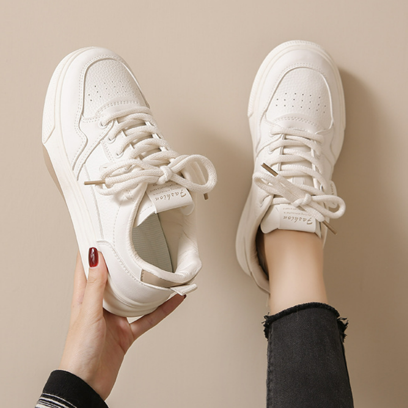 透氣百搭韓版厚底運動休閒板鞋小白鞋-HaloBless
