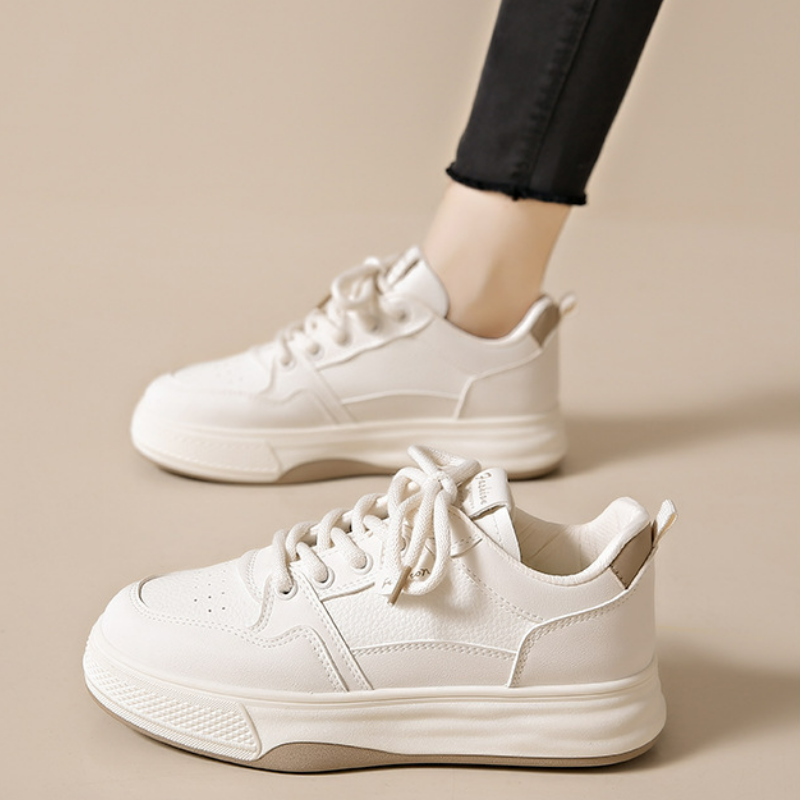 透氣百搭韓版厚底運動休閒板鞋小白鞋-HaloBless