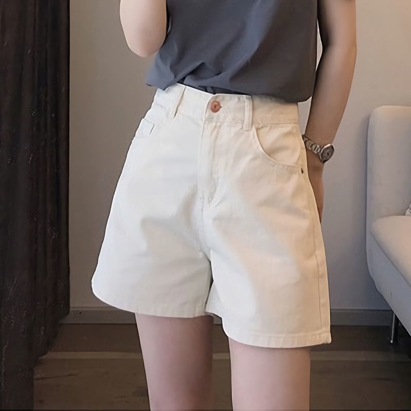 【單件/套裝】休閒百搭寬鬆時尚灰色短袖T恤+白色短褲兩件套裝