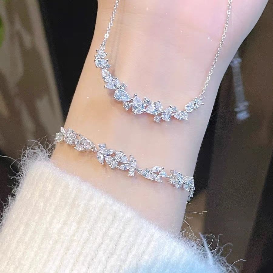 輕奢小眾精緻高級感s925銀紫藤花手鍊/項鍊-HaloBless