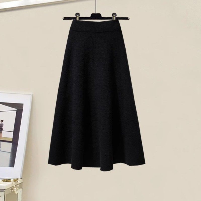 【單件/套裝】慵懶風娃娃領麻花毛衣+高腰A字針織半身裙兩件套