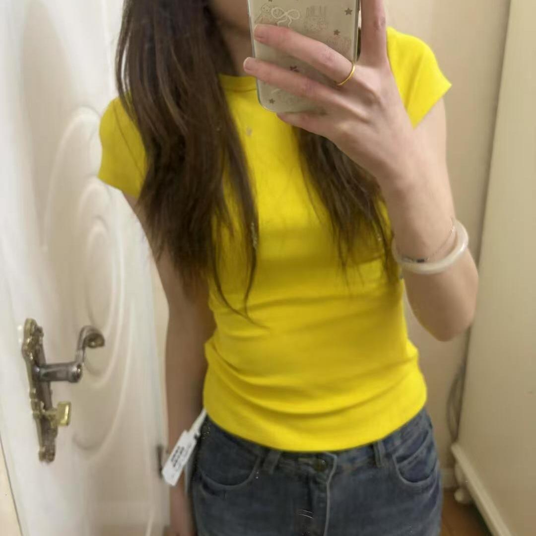 (多色可選)修身顯瘦圓領正肩百搭簡約短袖T恤