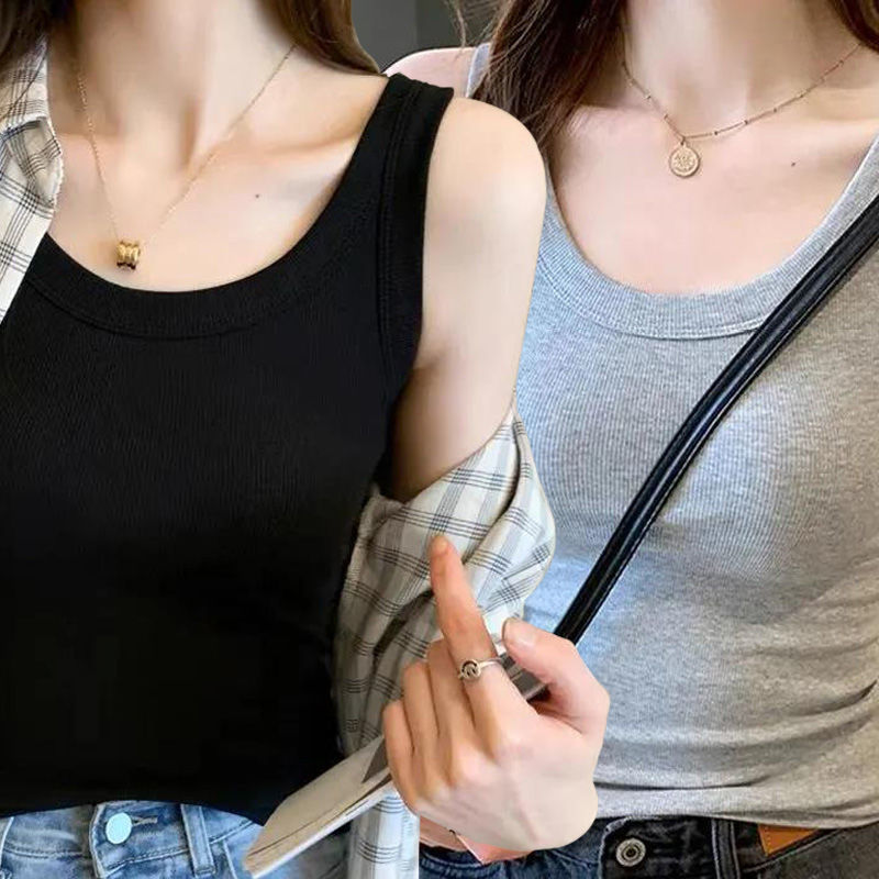 螺紋防走光無袖薄款內搭打底吊帶背心