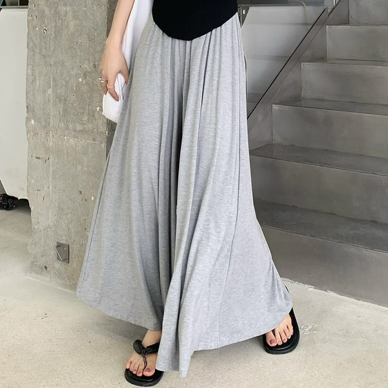 托腹冰絲莫代爾外穿薄款寬鬆加長裙褲-HaloBless