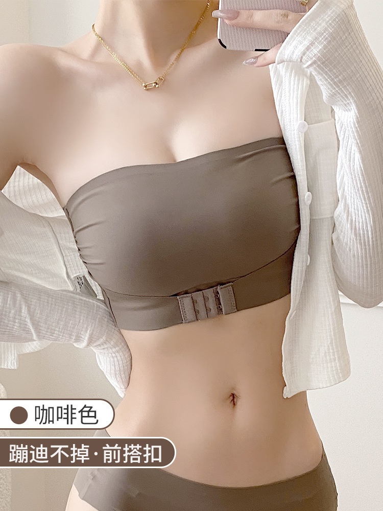 前扣無肩帶防滑聚攏隱形美背內衣-HaloBless