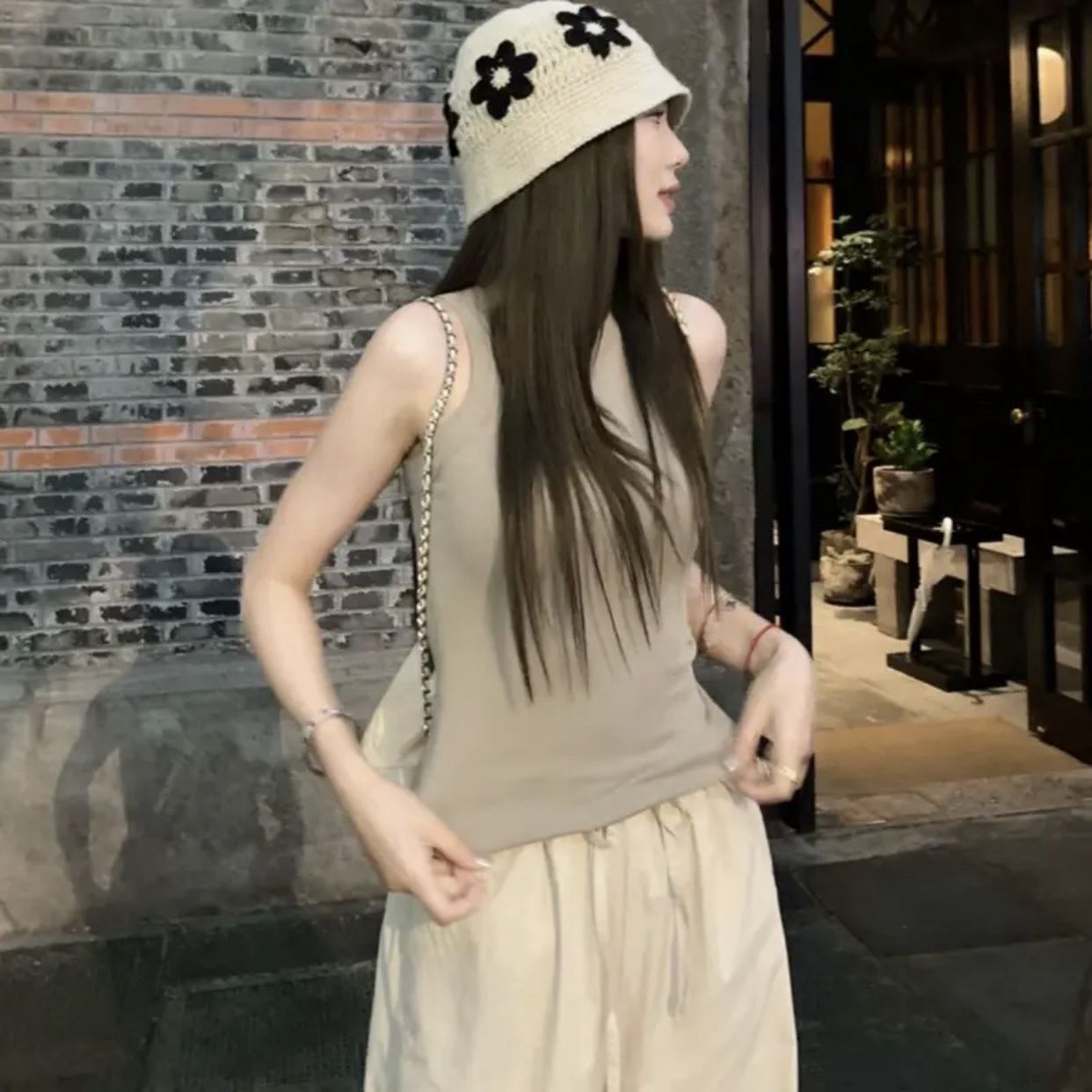 【單件/套裝】美式復古流行時尚背心+工裝休閑褲兩件套