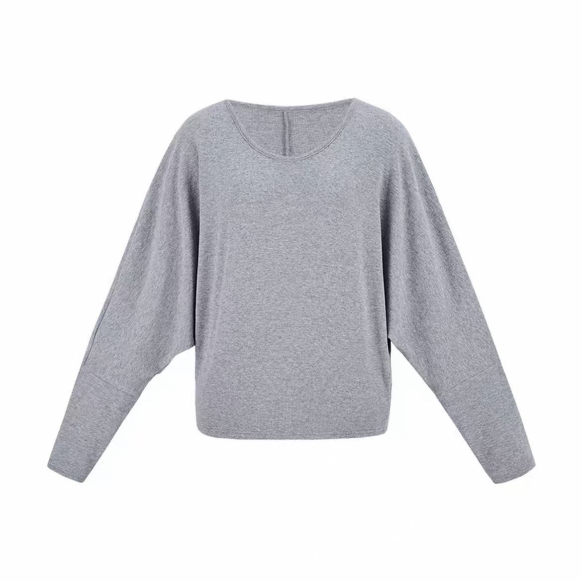 蝙蝠袖慵懶寬鬆顯瘦百搭長袖T恤