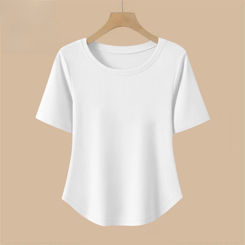 6色休閒正肩顯瘦百搭經典圓領短袖-HaloBless