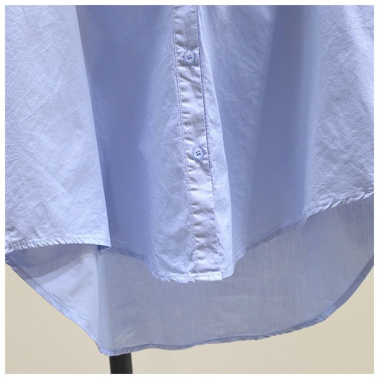 韓版寬鬆休閒針織木耳邊拼接襯衫