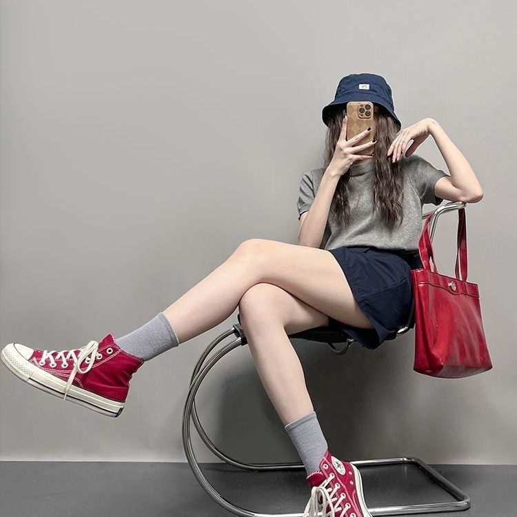 設計感小眾不規則寬鬆闊腿高腰裙褲