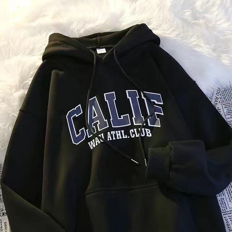 美式復古字母印花休閒百搭帽T-HaloBless