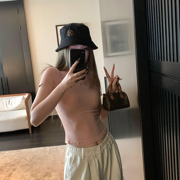 (多色可選)修身顯瘦圓領正肩百搭簡約短袖T恤