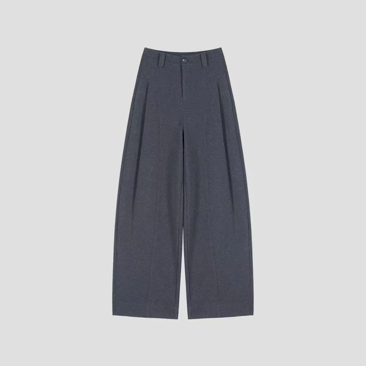 糯感寬鬆加厚款呢子直筒顯瘦休閒闊腿褲